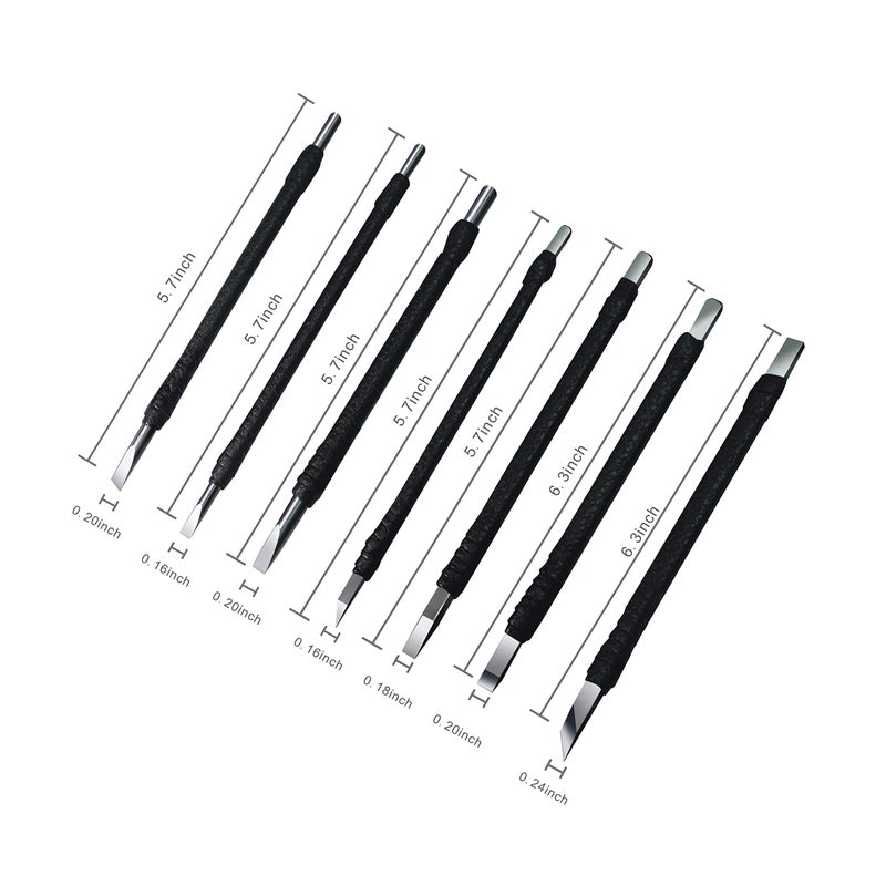 YOGEON Wood Carving Tools, 7 in 1 Professional Tungsten Steel Wood Carving Set with PU Leather Roll Bag, Shorter Handle for Easier Control, Woodworking DIY Arts Crafts for Professionals&Beginners - Image 3